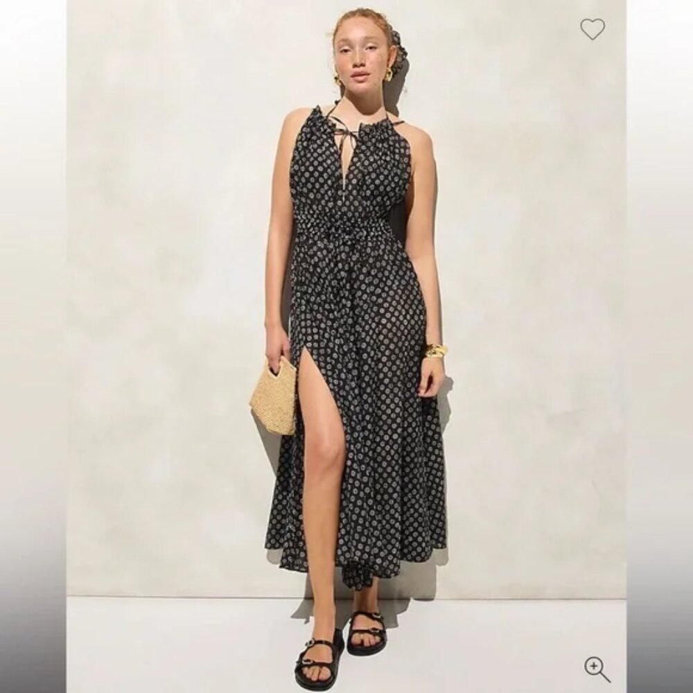 J. Crew Crinkled maxi dress in block print (Size XS) - New with Tags!